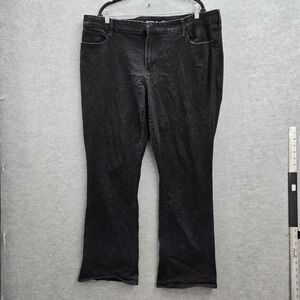 Old Navy Women Jeans 20 Black Denim Bootcut Mid-Rise Kicker Boot-Cut 30"